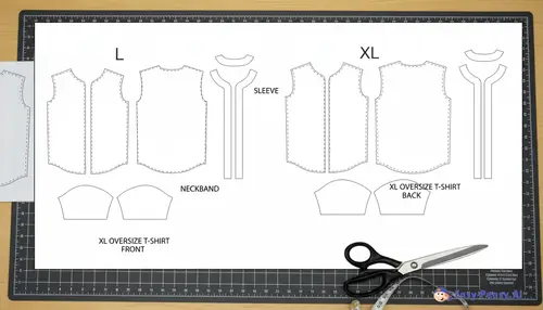 Real Size Template for Oversized T-Shirts