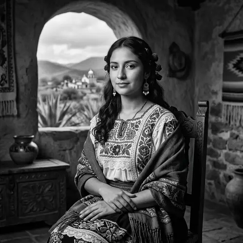 Mexican Culture-Inspired Mona Lisa Portrait