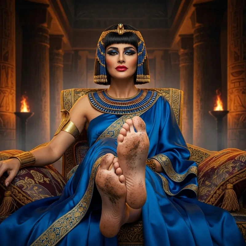 Dominant Arabic Cleopatra Woman with Unique Feet