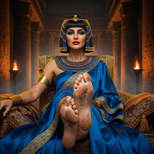 Dominant Arabic Cleopatra Woman with Unique Feet