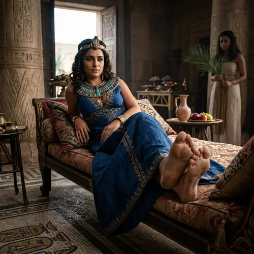 Dominant Arabic Cleopatra Woman with Unique Feet