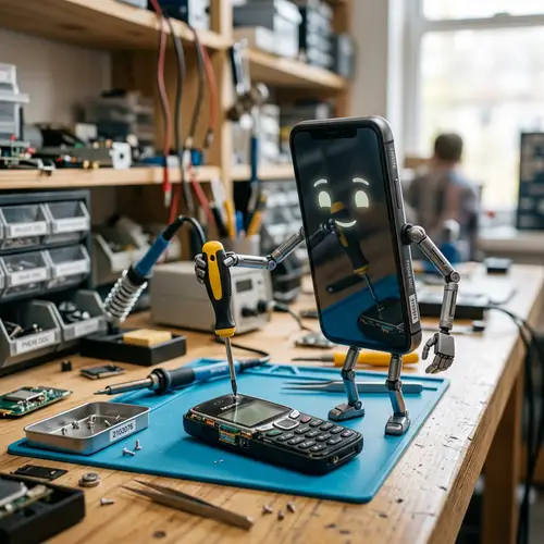 Phone with Arms, Legs, and Screwdriver