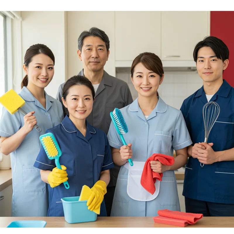 Domestic Workers with Cleaning Tools - Empowering Care