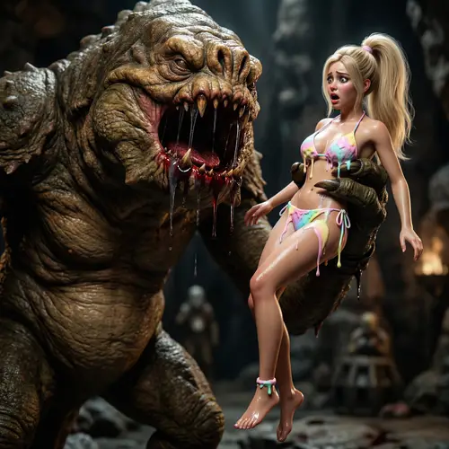 Hyperrealistic Rancor: A Dark Star Wars Fantasy