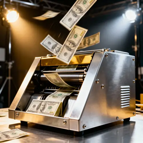 Money Printing Machine that Throws Cash
