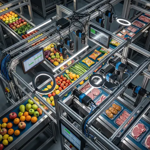High-Tech Food Conveyor System with Machine Vision Solutions