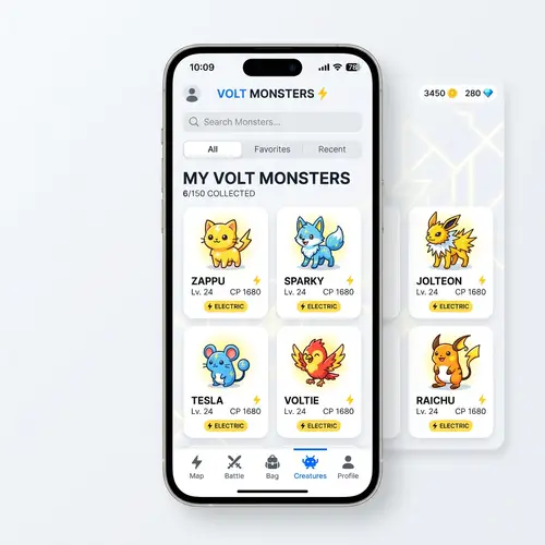 Pikashow App - Vibrant & Minimalist Cartoon Creature Viewer