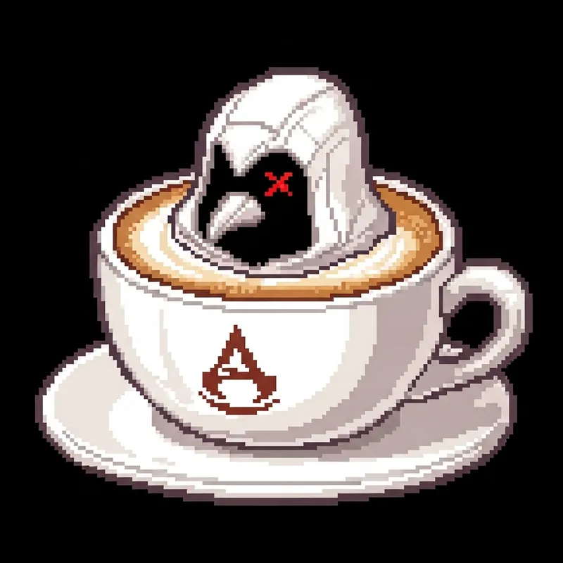 Pixel Art Assassin Cappuccino Sprite Design