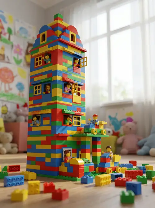 Playful LEGO Creations: Colorful Brick Architecture