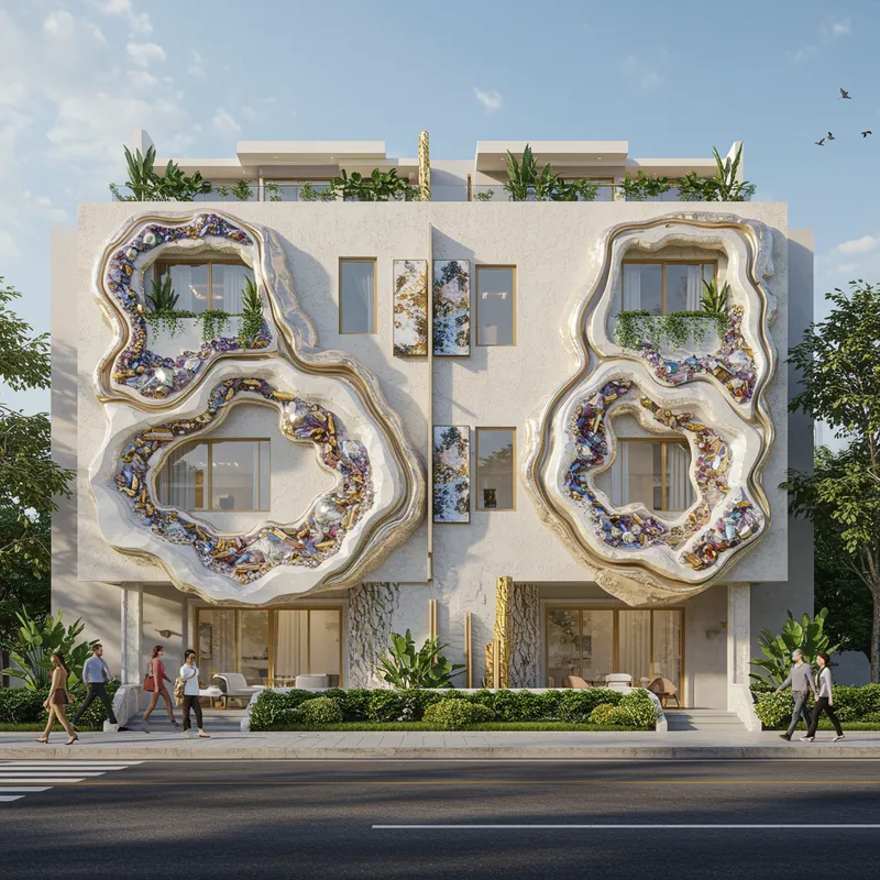 Stunning Two-Story Building Design Inspired by Geodes