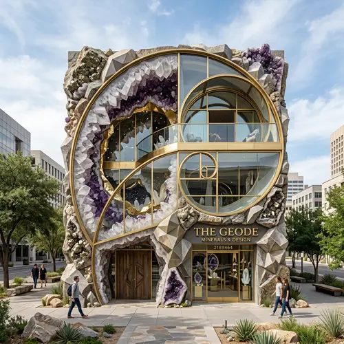 Stunning Two-Story Building Design Inspired by Geodes