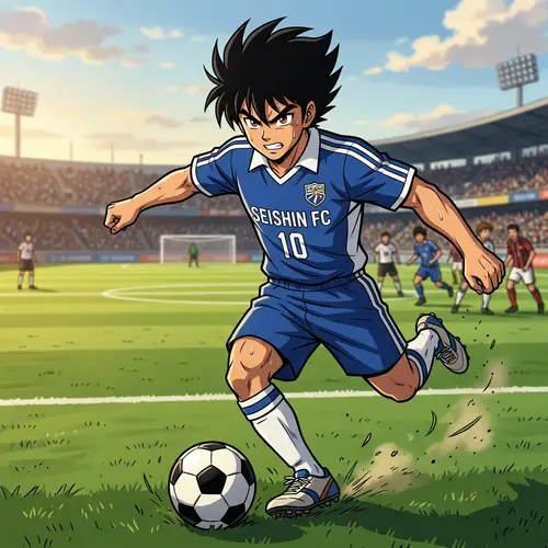 Isagi Yoichi - Determined Male Anime Character in Blue Soccer Uniform