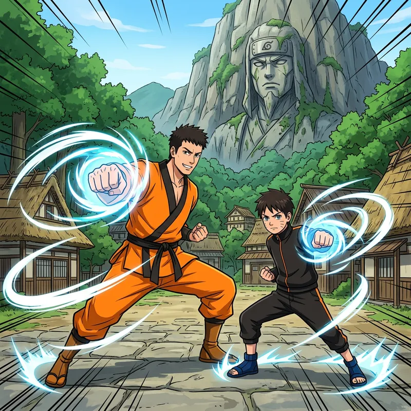 Naruto and Boruto Ninja Training in Hidden Leaf Village