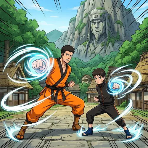 Father and Son Ninja Training in Hidden Village