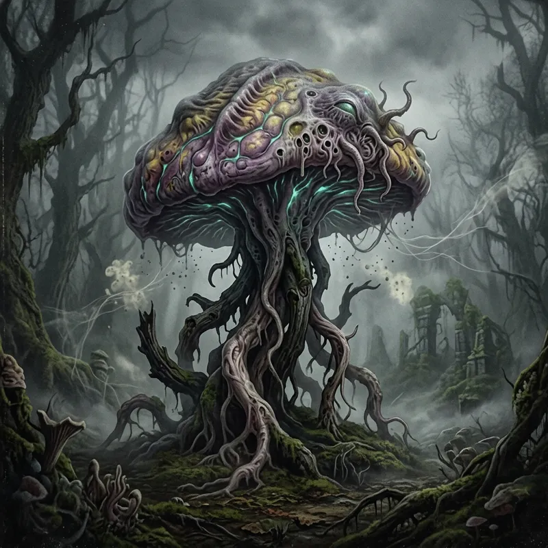Lovecraftian Fungal Menace - Cosmic Horror Artwork Lovecraftian Fungal Menace - Cosmic Horror Artwork
