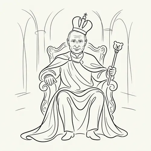 Putin as a Minimalist Emperor: Political Satire Art