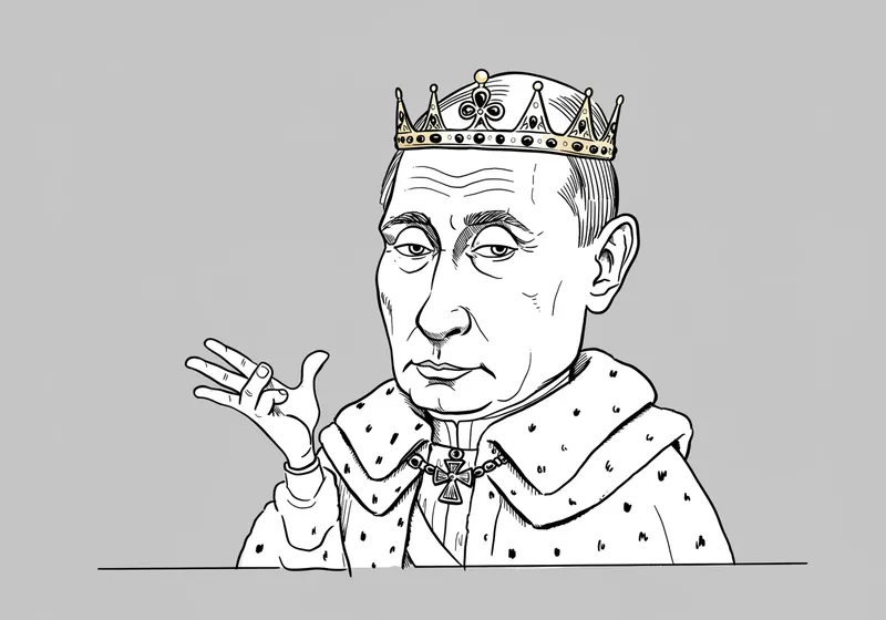 Putin as a Minimalist Emperor: Political Satire Art