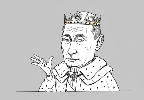 Putin as a Minimalist Emperor: Political Satire Art