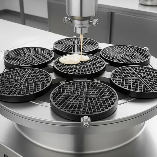 Rotary Wafer Machine with 6 Waffle Plates