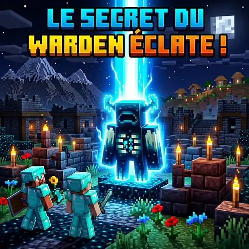 Epic Minecraft Warden Scene for YouTube Thumbnails