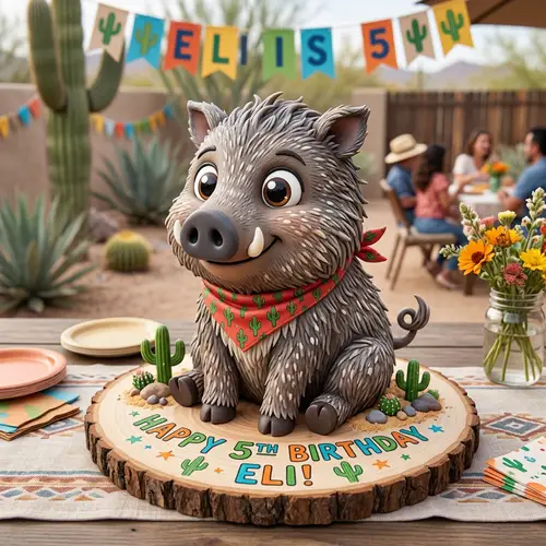 Cartoon Javelina Cake - Fun & Creative Dessert