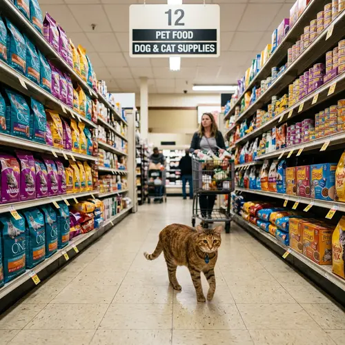 Adorable Cat at the Grocery Store
