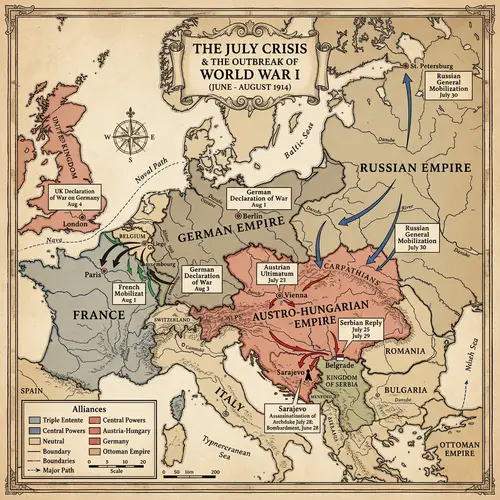 July Crisis Map | First World War Locations