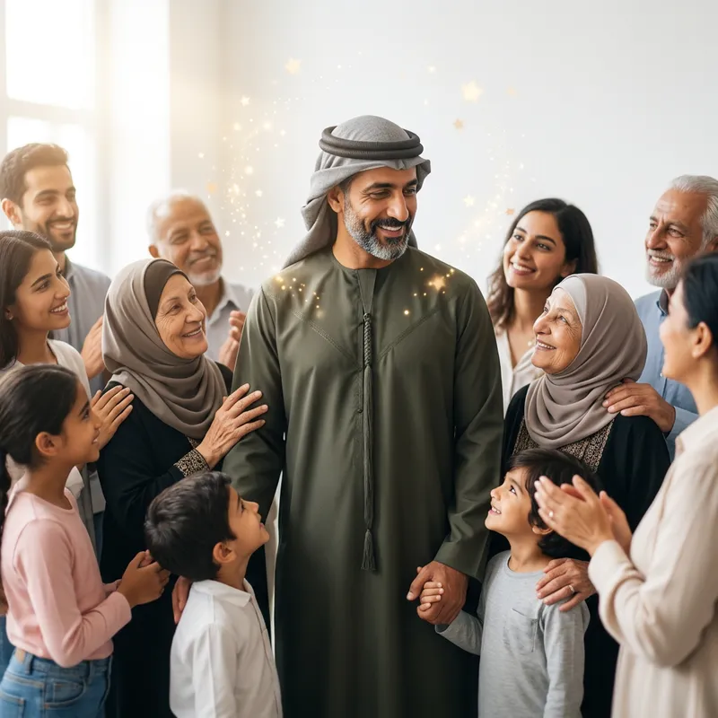 Inspirational Middle Eastern Hero Illuminated by Stars