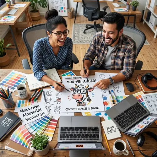 Fun Branding Illustration: Creative Collaboration at Play