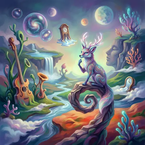 Mystical Creature in Enigmatic Landscape | Digital Painting
