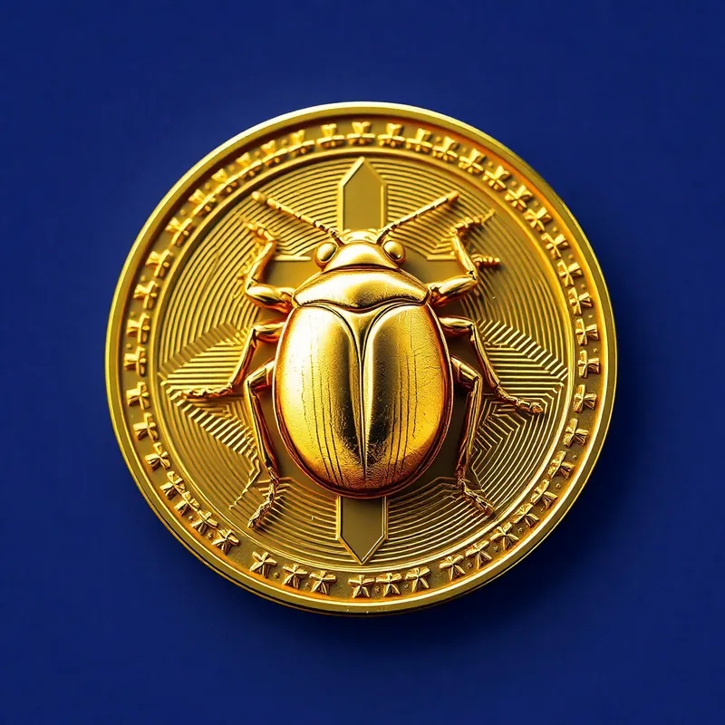 Intricate Goldbug Design on Classic Crypto Coin