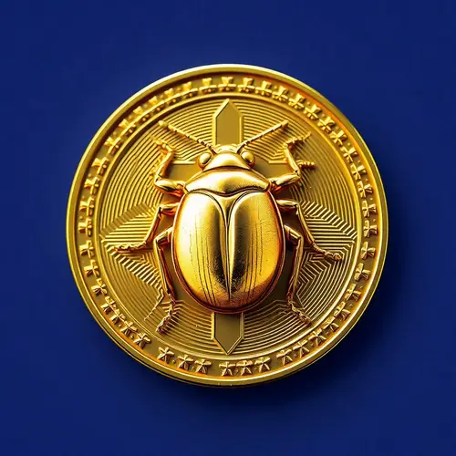 Intricate Goldbug Design on Classic Crypto Coin
