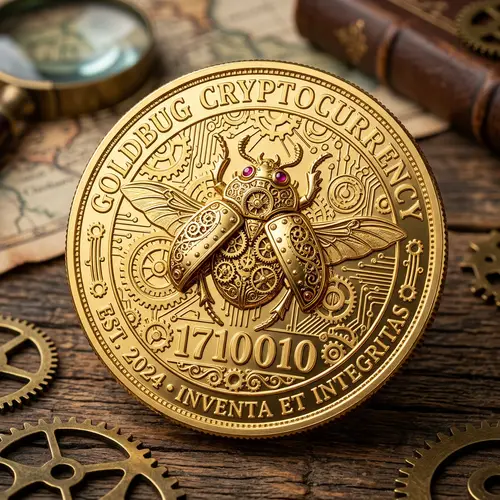 Intricate Goldbug Design on Classic Crypto Coin