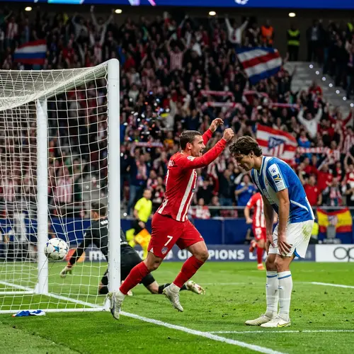 Athletic Man Scores Goal in Soccer Match | Intense Competition