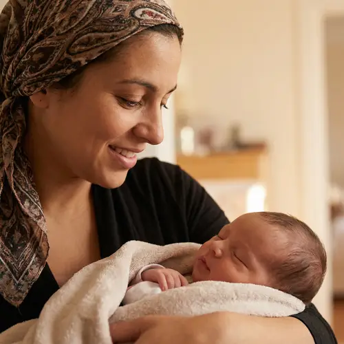 Beautiful Middle-Eastern Mother with Newborn | Bond of Love
