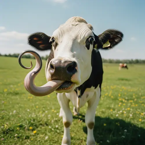 Curvy Tongue Cow: Captivating Animal Photography