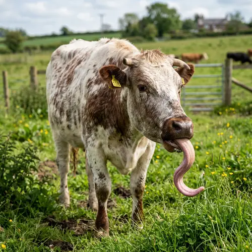 Curvy Tongue Cow: Captivating Animal Photography