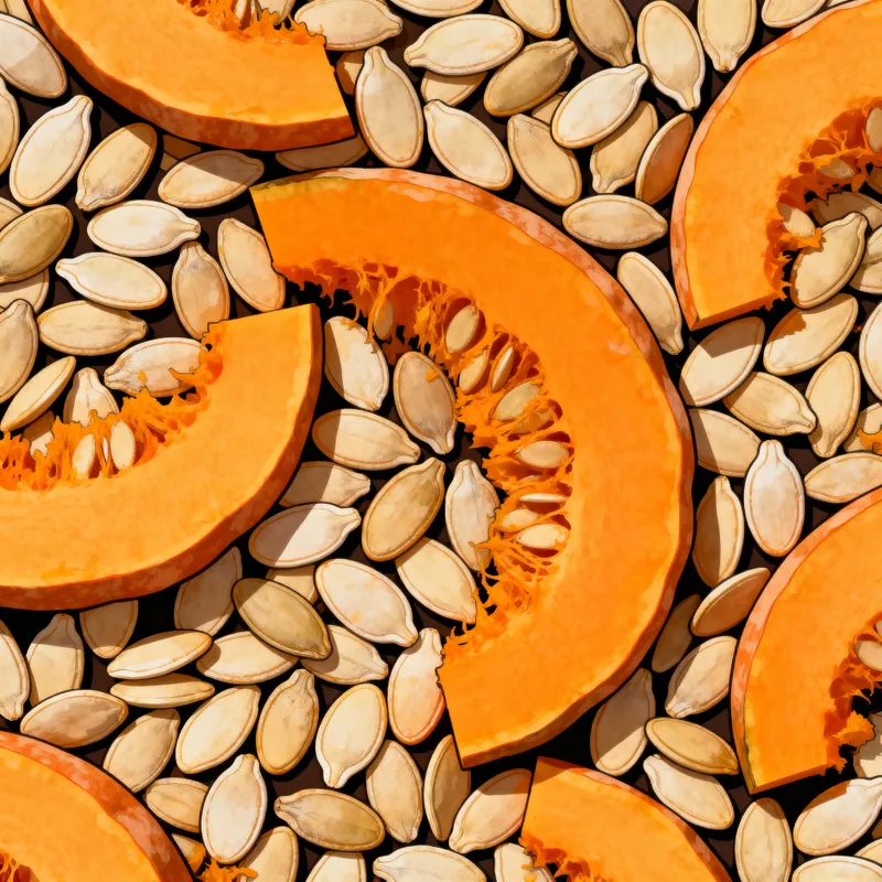 Seamless Pumpkin Seed and Flesh Texture