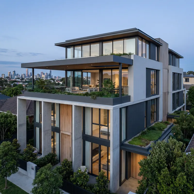 Modern Four-Storey Residential Building Design