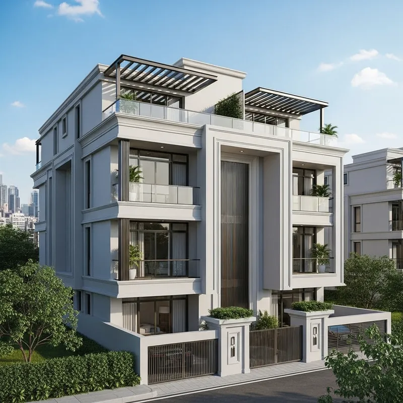 Modern Four-Storey Residential Building Design