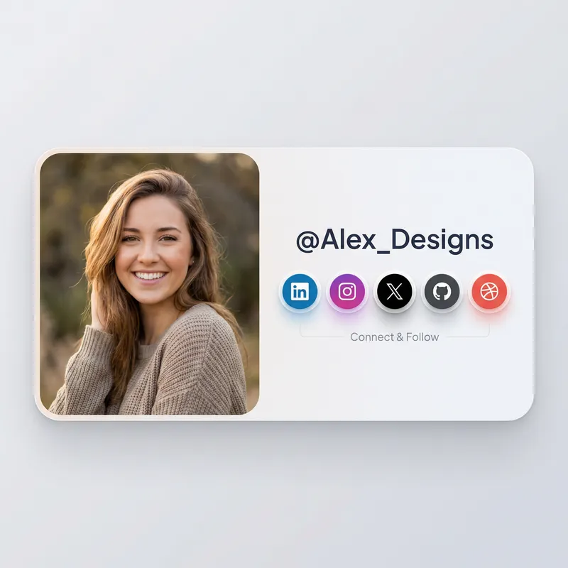 User Info Card Design | User Image with Rounded Corners | Social Media Links User Info Card Design | User Image with Rounded Corners | Social Media Links