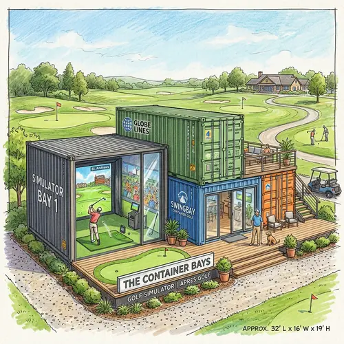Golf Simulator in a Container Building