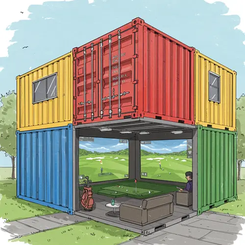 Golf Simulator in a Container Building