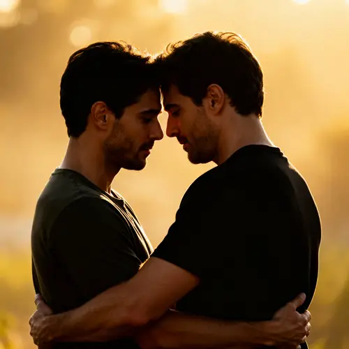 Heartwarming Moment: Two Men Hugging