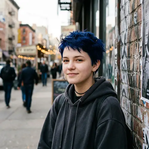 Girl with Deep Blue Hair - Stunning Imagery