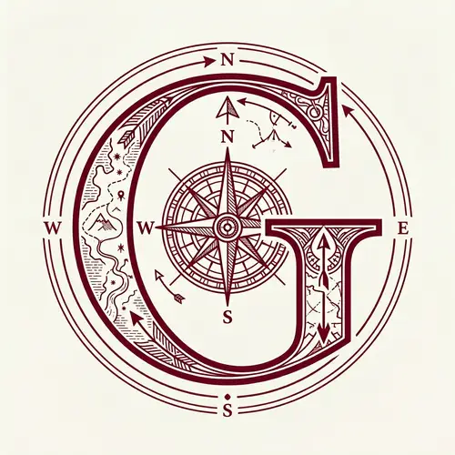 Simple Icon Featuring the Letter G in Dark Red Color