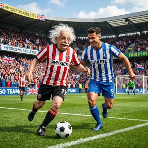 Elderly Physicist vs. Athletic Man Football Match | High Spirits