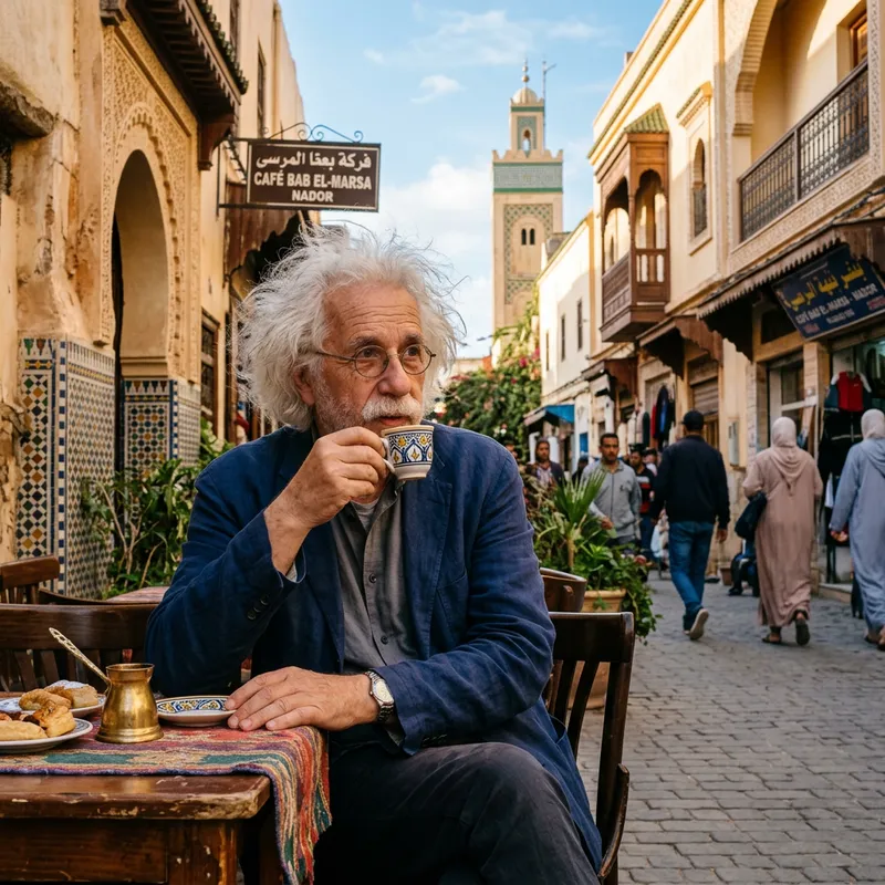 Einstein in Morocco: Sipping Coffee in Nador