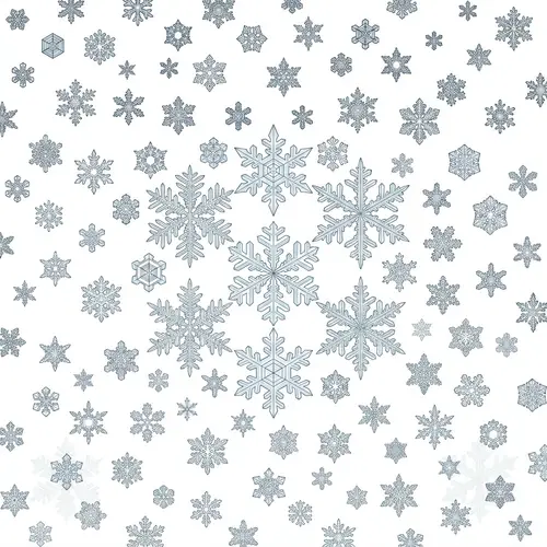 Intricately Designed Snowflakes in Winter - Geometric Patterns