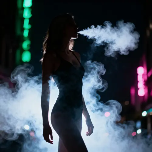 Urban Silhouette: Neon Lights and Mystery